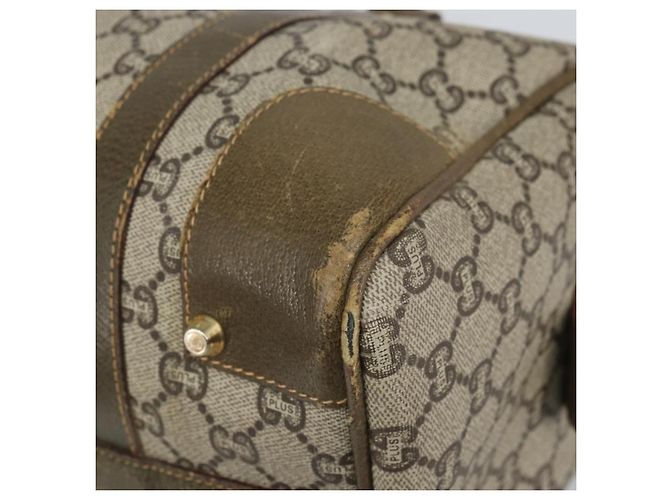 Gucci Borsa Boston GG Plus Supreme in PVC beige e oro Auth 166725 D'oro - vista 9