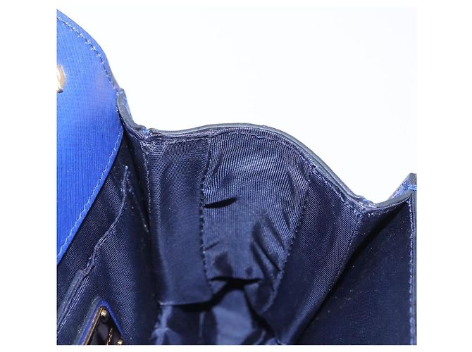 Borsa a Spalla Vala Chain in Pelle Blu Oro Auth 163452 di Salvatore Ferragamo D'oro - vista 19