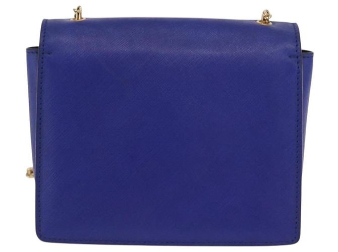 Borsa a Spalla Vala Chain in Pelle Blu Oro Auth 163452 di Salvatore Ferragamo D'oro - vista 2