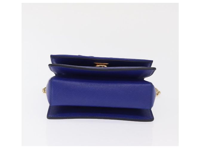 Borsa a Spalla Vala Chain in Pelle Blu Oro Auth 163452 di Salvatore Ferragamo D'oro - vista 5