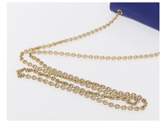 Borsa a Spalla Vala Chain in Pelle Blu Oro Auth 163452 di Salvatore Ferragamo D'oro - vista 7