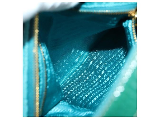 Borsa a Spalla PRADA Nylon Blu Oro Auth 169057V D'oro - vista 24