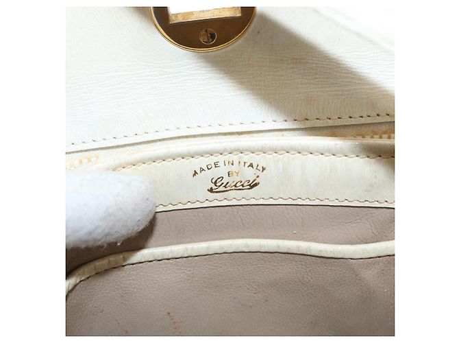 Gucci Handtasche aus Leder in Weiß und Silber Auth ep13227 - Ansicht 17