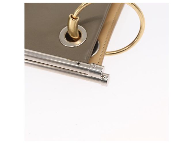 Chloé Bolsa de ombro dupla clutch Chloe Roy em couro cinza prata autêntica 165505 Marrom - vista 10