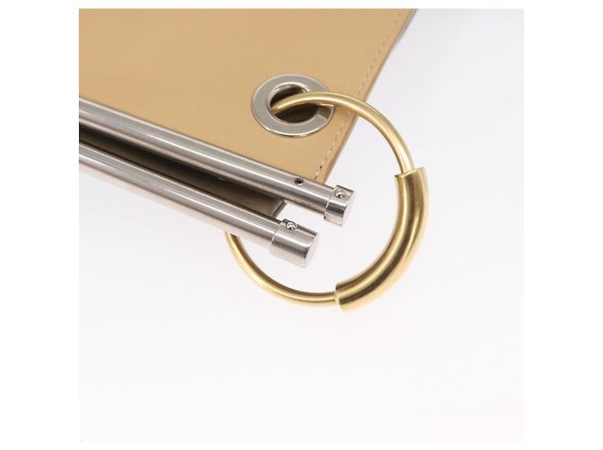 Chloé Bolsa de ombro dupla clutch Chloe Roy em couro cinza prata autêntica 165505 Marrom - vista 12