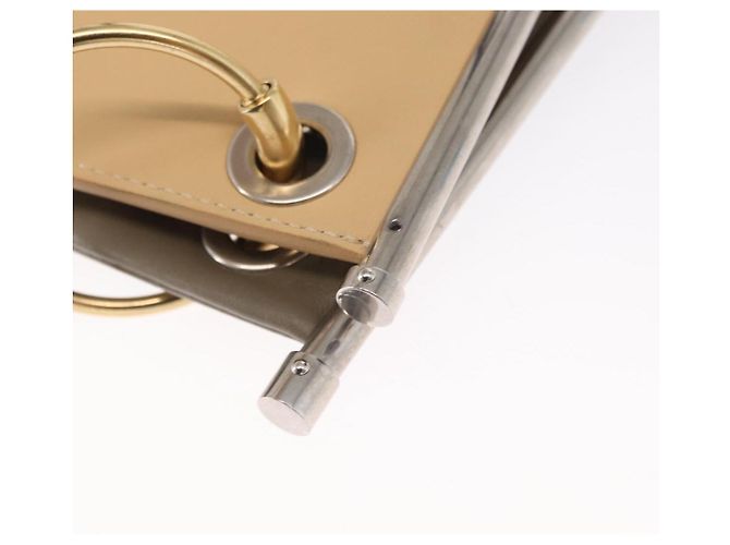 Chloé Bolsa de ombro dupla clutch Chloe Roy em couro cinza prata autêntica 165505 Marrom - vista 13