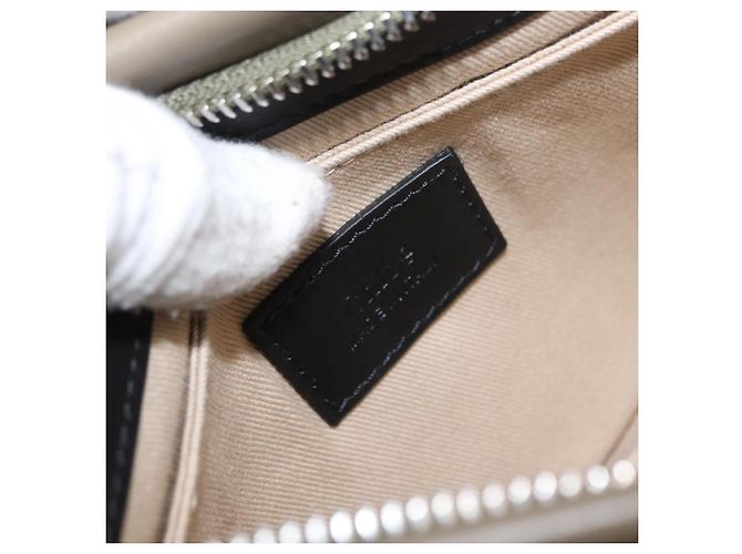 Chloé Bolsa de ombro dupla clutch Chloe Roy em couro cinza prata autêntica 165505 Marrom - vista 16