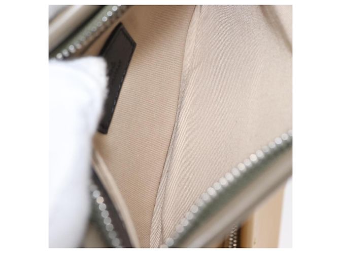 Chloé Bolsa de ombro dupla clutch Chloe Roy em couro cinza prata autêntica 165505 Marrom - vista 17
