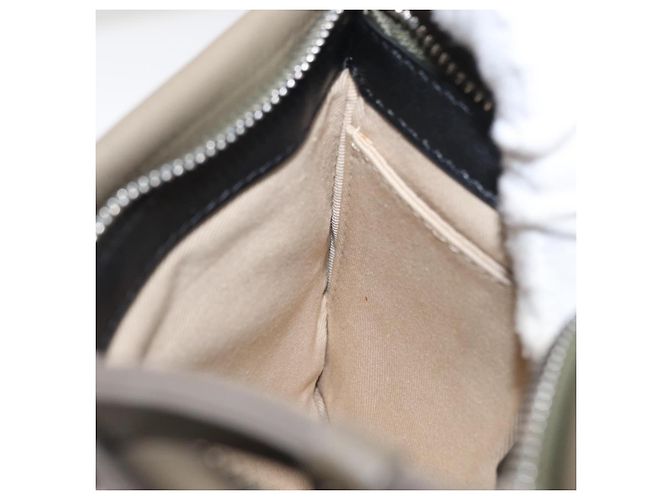 Chloé Bolsa de ombro dupla clutch Chloe Roy em couro cinza prata autêntica 165505 Marrom - vista 19