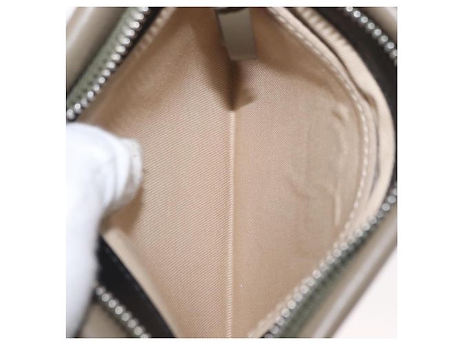 Chloé Bolsa de ombro dupla clutch Chloe Roy em couro cinza prata autêntica 165505 Marrom - vista 20