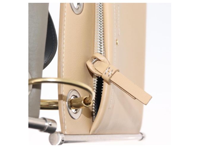 Chloé Bolsa de ombro dupla clutch Chloe Roy em couro cinza prata autêntica 165505 Marrom - vista 21