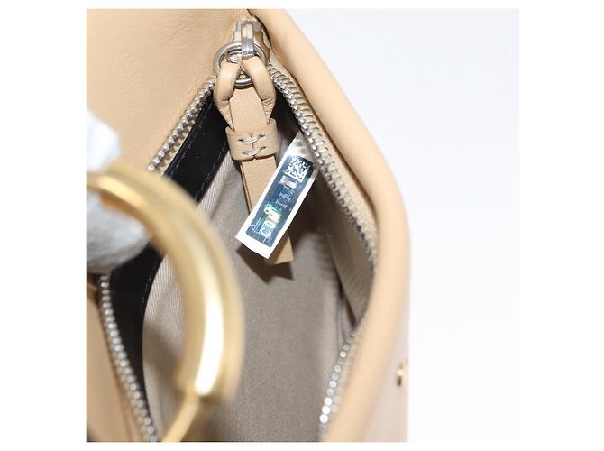 Chloé Bolsa de ombro dupla clutch Chloe Roy em couro cinza prata autêntica 165505 Marrom - vista 23