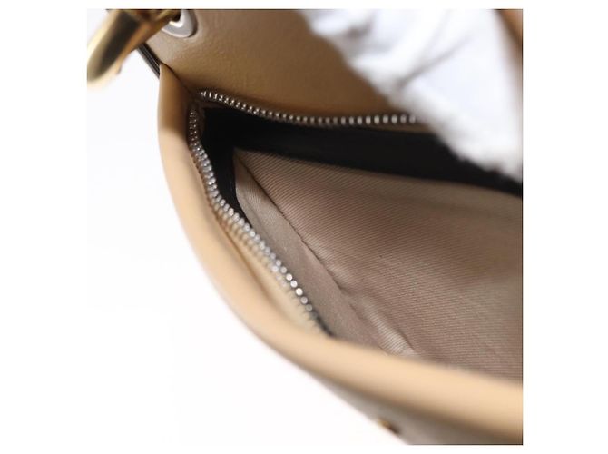 Chloé Bolsa de ombro dupla clutch Chloe Roy em couro cinza prata autêntica 165505 Marrom - vista 24