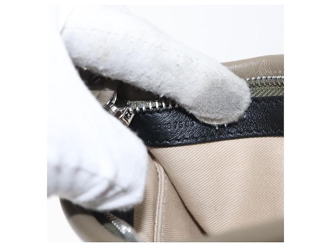 Chloé Bolsa de ombro dupla clutch Chloe Roy em couro cinza prata autêntica 165505 Marrom - vista 25