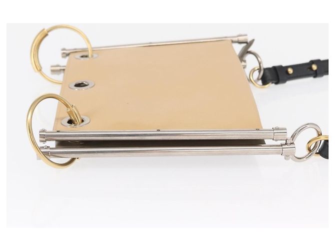 Chloé Bolsa de ombro dupla clutch Chloe Roy em couro cinza prata autêntica 165505 Marrom - vista 4