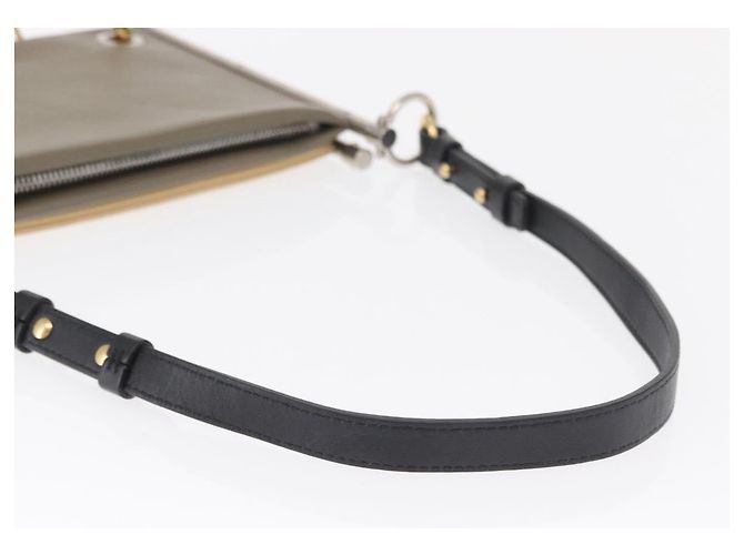 Chloé Bolsa de ombro dupla clutch Chloe Roy em couro cinza prata autêntica 165505 Marrom - vista 7