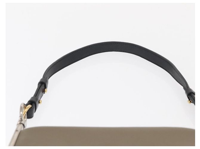 Chloé Bolsa de ombro dupla clutch Chloe Roy em couro cinza prata autêntica 165505 Marrom - vista 8