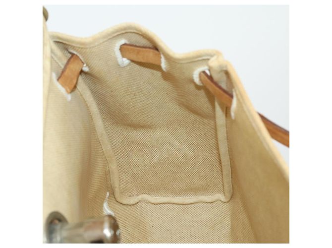 Hermès HERMES Herbag Ad PM Rucksack Canvas Leder 2in1 Beige Silber Auth 168408 - Ansicht 19