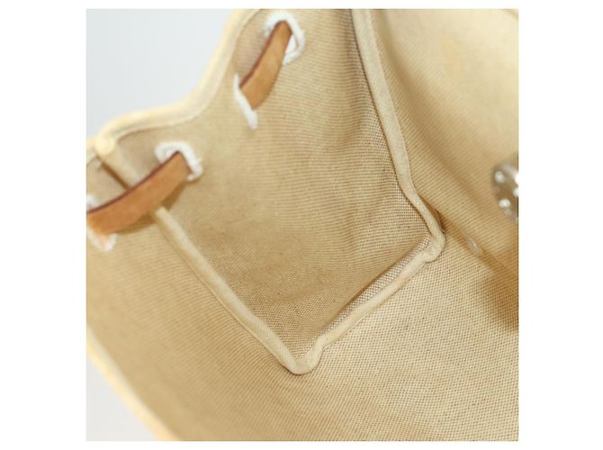 Hermès HERMES Herbag Ad PM Rucksack Canvas Leder 2in1 Beige Silber Auth 168408 - Ansicht 20