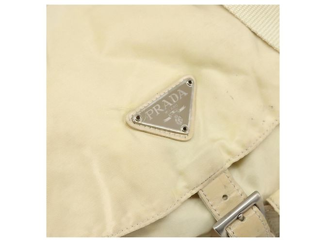 PRADA Backpack Nylon Ivory Silver Auth ka2156 Silvery Cream - view 20