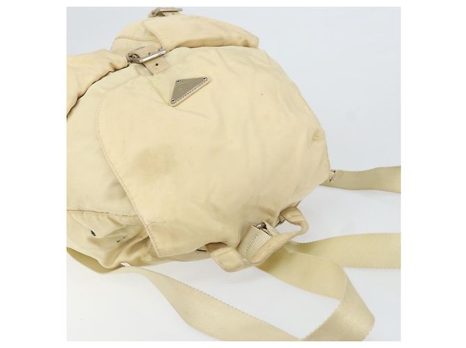 PRADA Backpack Nylon Ivory Silver Auth ka2156 Silvery Cream - view 6