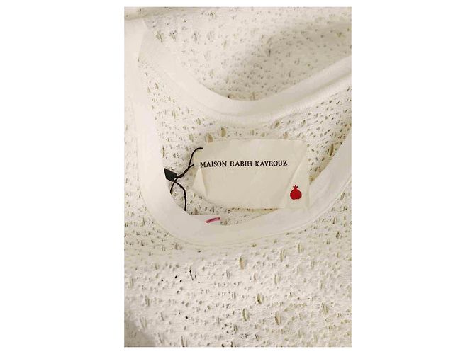 Maison Rabih Kayrouz Vestido de algodón blanco - vista 5