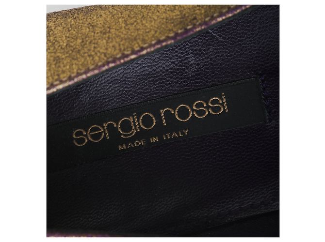 Décolleté con zeppa Sergio Rossi Oro D'oro - vista 4