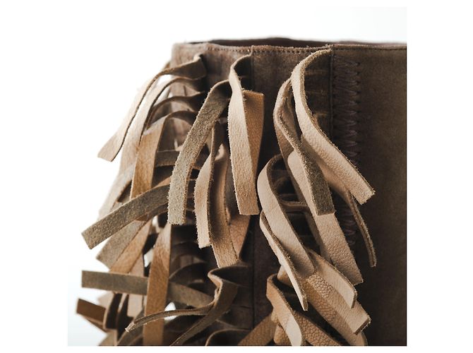 Autre Marque Botas de Ante Marrón con Flecos Santoni Castaño - vista 6