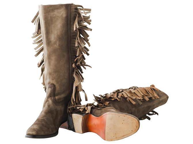 Autre Marque Botas de Ante Marrón con Flecos Santoni Castaño - vista 9