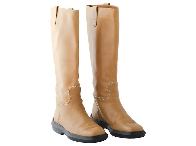 Botas de montar de cuero marrón Tod's Castaño - vista 2