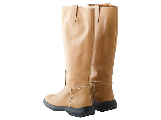 Botas de montar de cuero marrón Tod's Castaño - vista 3