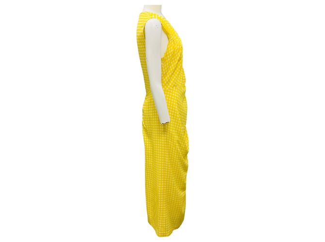 Lela Rose Midi-Kleid mit gerafften Nähten in Zitrone Gelb - Ansicht 2