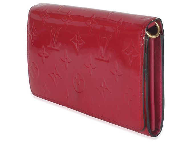 Portafoglio a catena Sarah Monogram Vernis Rose Pop di Louis Vuitton Rosso - vista 3