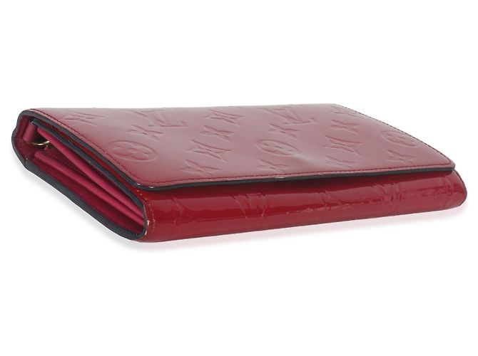 Portafoglio a catena Sarah Monogram Vernis Rose Pop di Louis Vuitton Rosso - vista 4