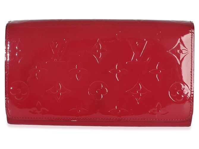 Portafoglio a catena Sarah Monogram Vernis Rose Pop di Louis Vuitton Rosso - vista 6