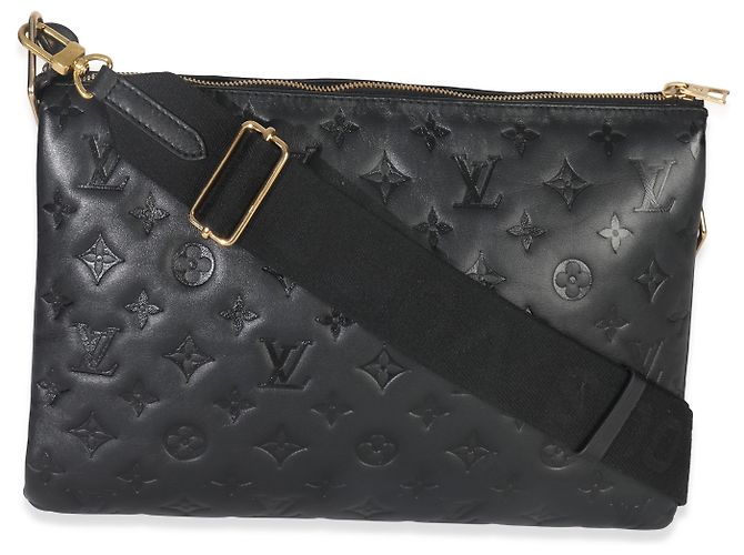 Coussin MM in agnello nero goffrato con monogramma Louis Vuitton - vista 8