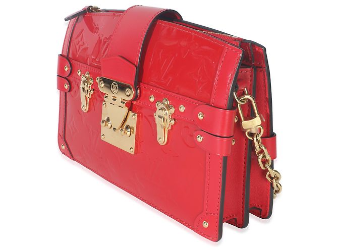 Borsa Clutch Trunk in Vernis Monogram Ciliegia Louis Vuitton Rosso - vista 3