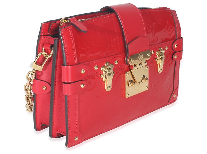 Borsa Clutch Trunk in Vernis Monogram Ciliegia Louis Vuitton Rosso - vista 4