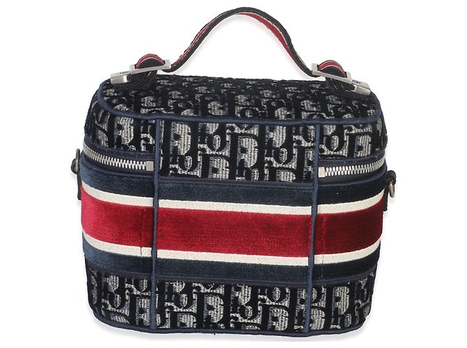 Beauty case Diortravel in velluto obliquo blu rosso Christian Dior - vista 2