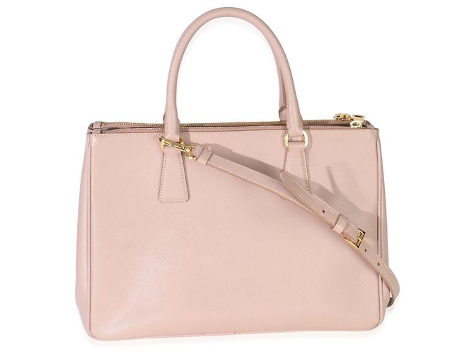 Prada Tote Galleria Mediano de Doble Cierre en Saffiano Lux Beige - vista 2