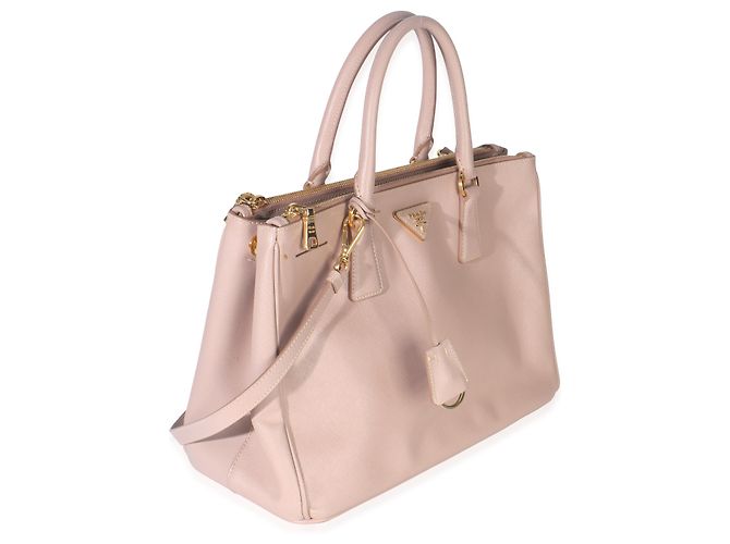Prada Tote Galleria Mediano de Doble Cierre en Saffiano Lux Beige - vista 4