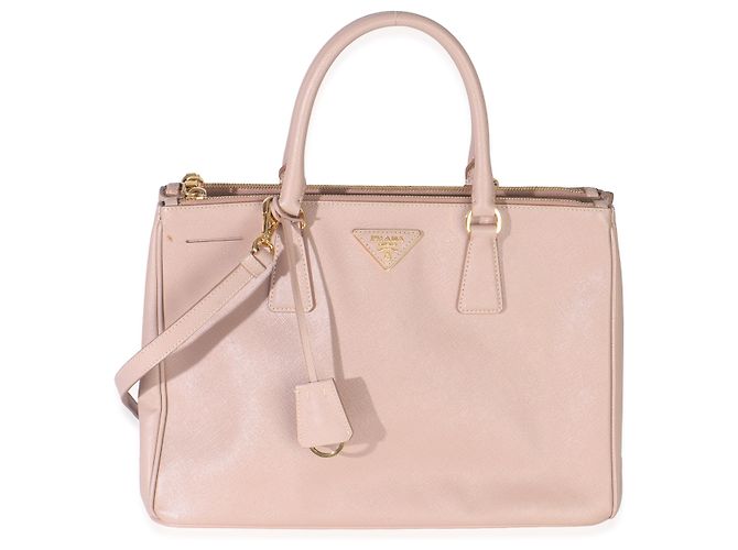 Prada Tote Galleria Mediano de Doble Cierre en Saffiano Lux Beige - vista 8
