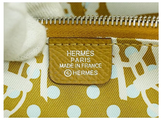 Hermès Azap Silkin Cuero Epsom Seda Beige - vista 5
