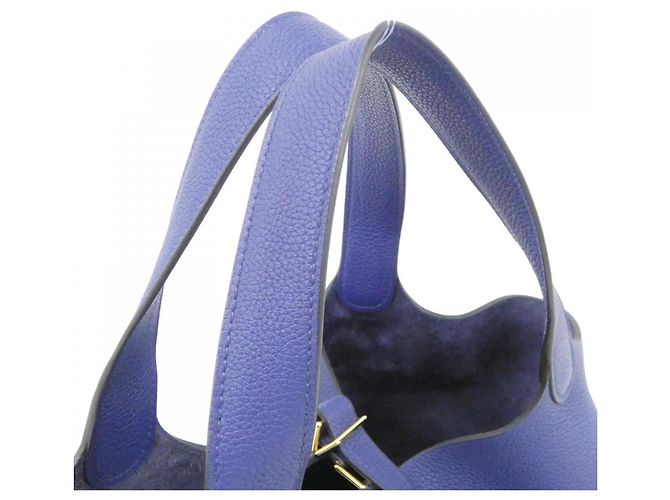 Hermès Picotin Lock MM Handtasche Blau - Ansicht 5