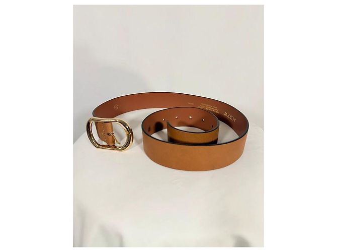 J.Crew Ceinture en cuir marron boucle ovale doré - vue 4