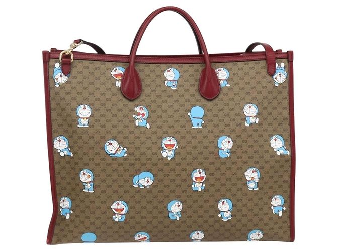 Gucci Doraemon Tote Mini GG Bedruckte Große Beschichtete Leinwand - Ansicht 2