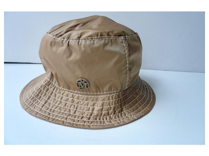 MAISON MICHEL JASON Cappello da Pioggia Pieghevole Beige Nuovo TM - vista 4