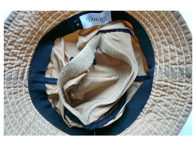 MAISON MICHEL JASON Cappello da Pioggia Pieghevole Beige Nuovo TM - vista 6