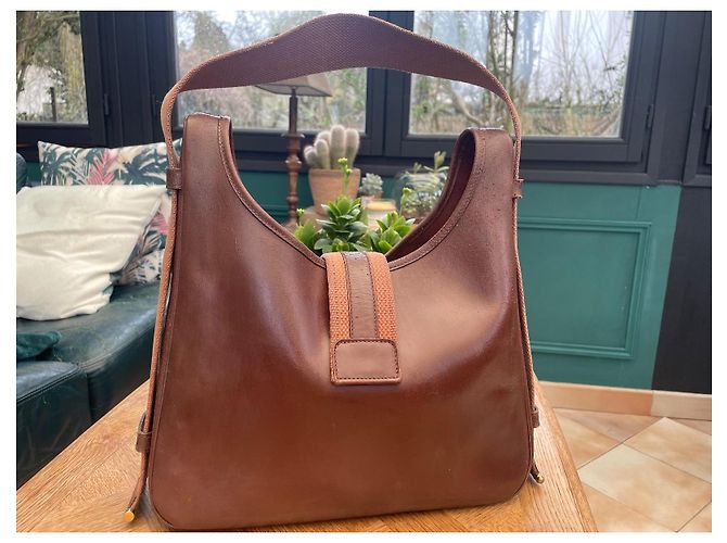 Borsa Hermès Tsako in pelle marrone - vista 2