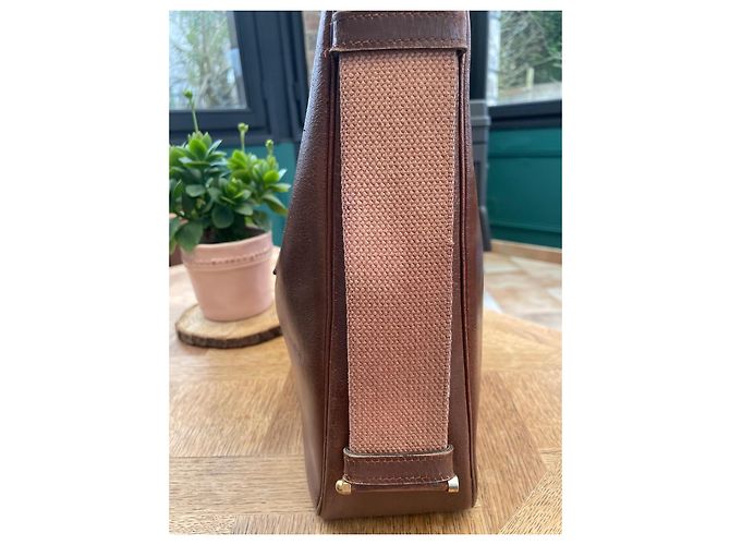 Borsa Hermès Tsako in pelle marrone - vista 9